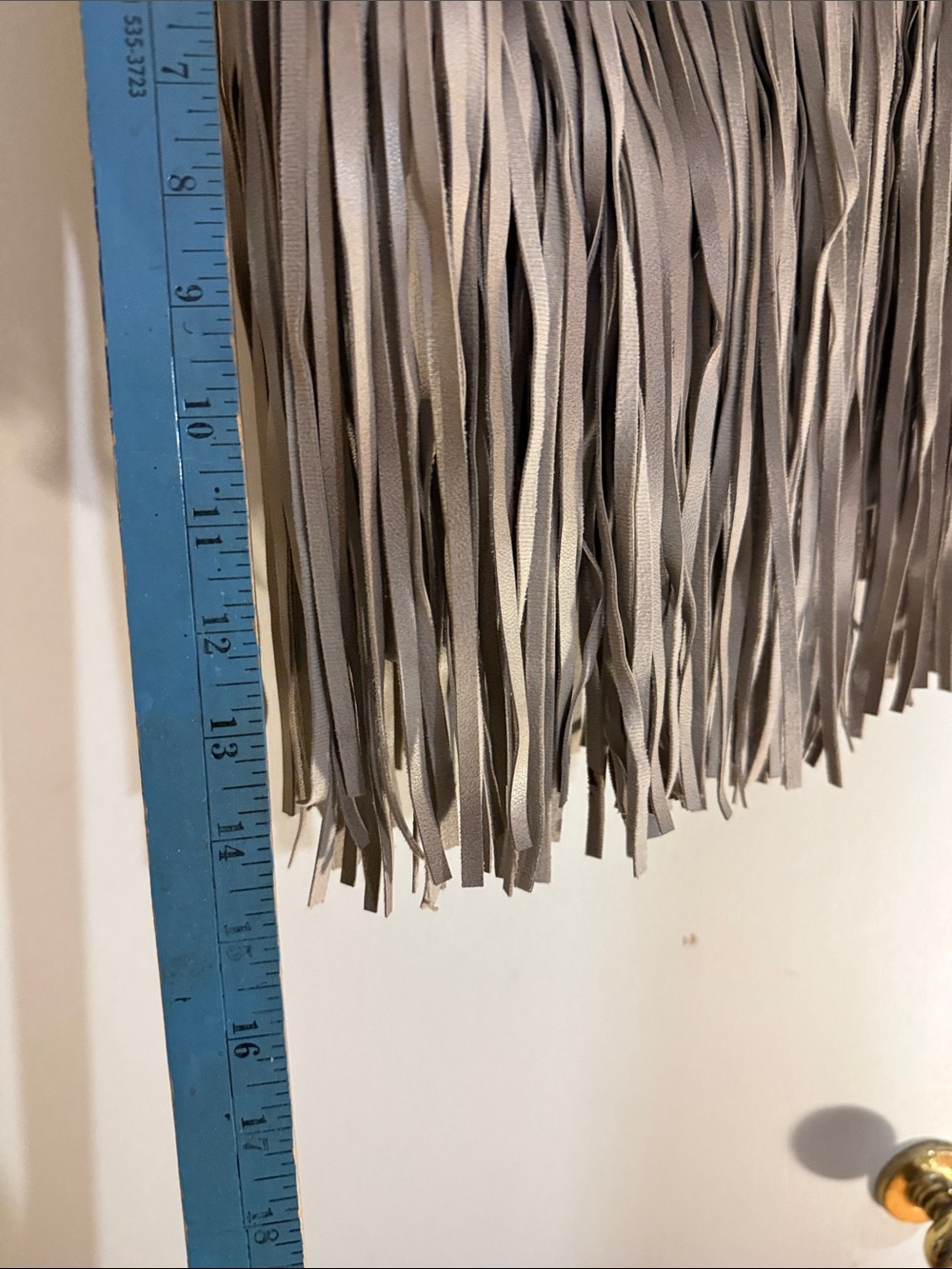 Fringe Crossbody Shoulder Bag in Taupe - Picture 4 of 12